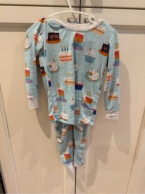 Little sleepies bamboo Light Blue Cake Print Pajama Set 18-24m